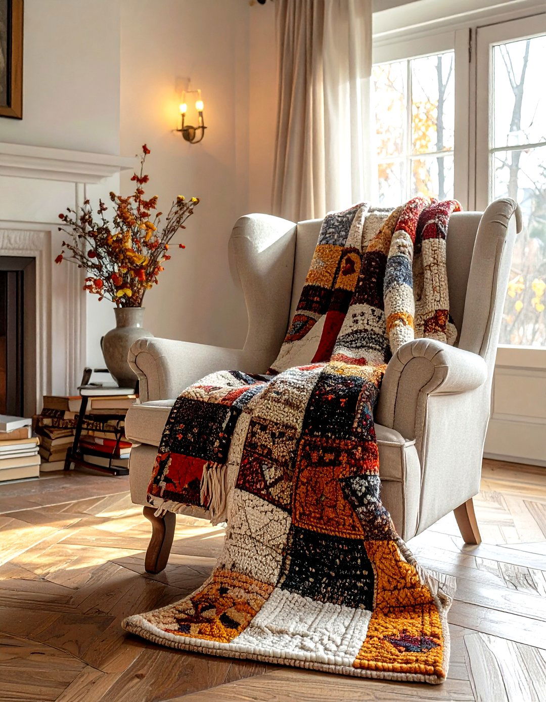 Patchwork throw blanket living room - 30 patchwork living room ideas