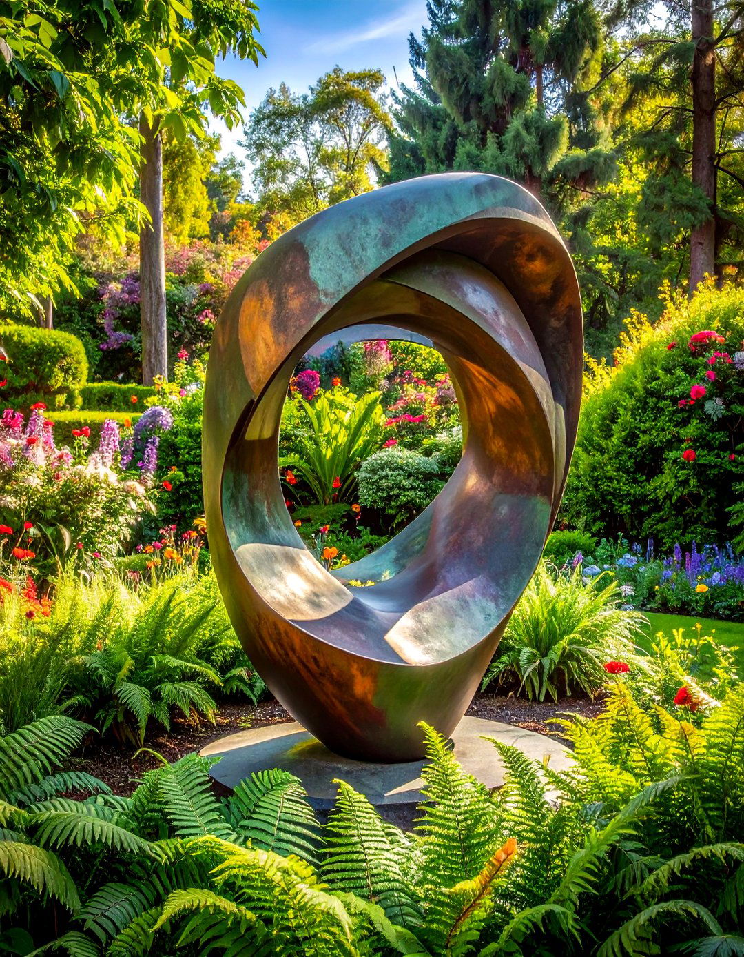 Patina metal garden sculpture - 30 rust decor ideas