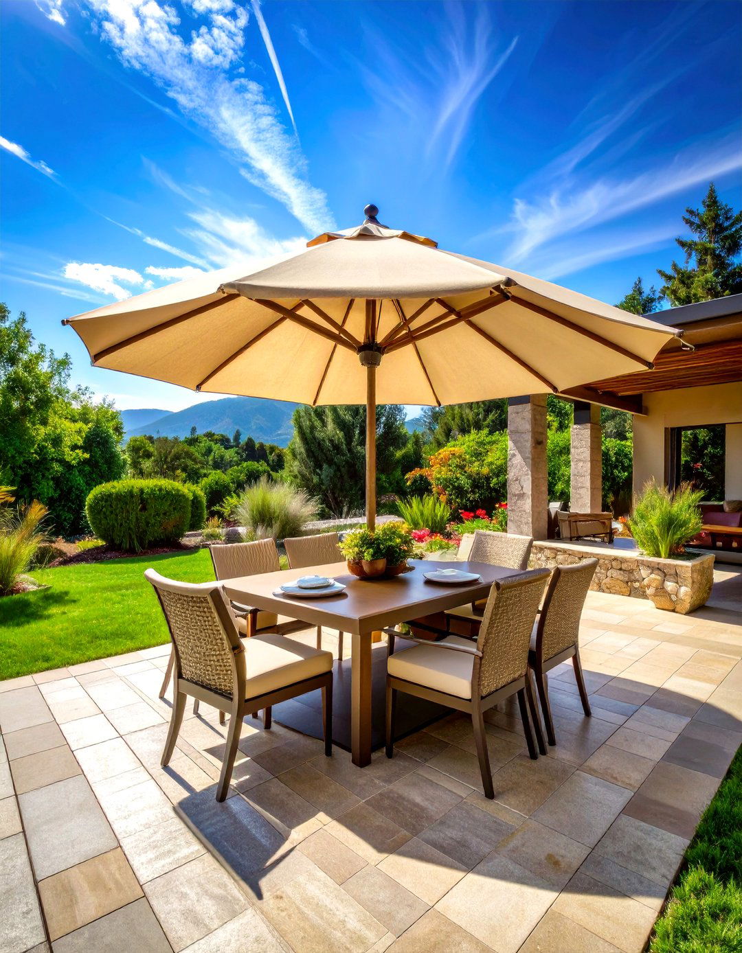 Patio umbrella set - 30 outdoor furniture ideas