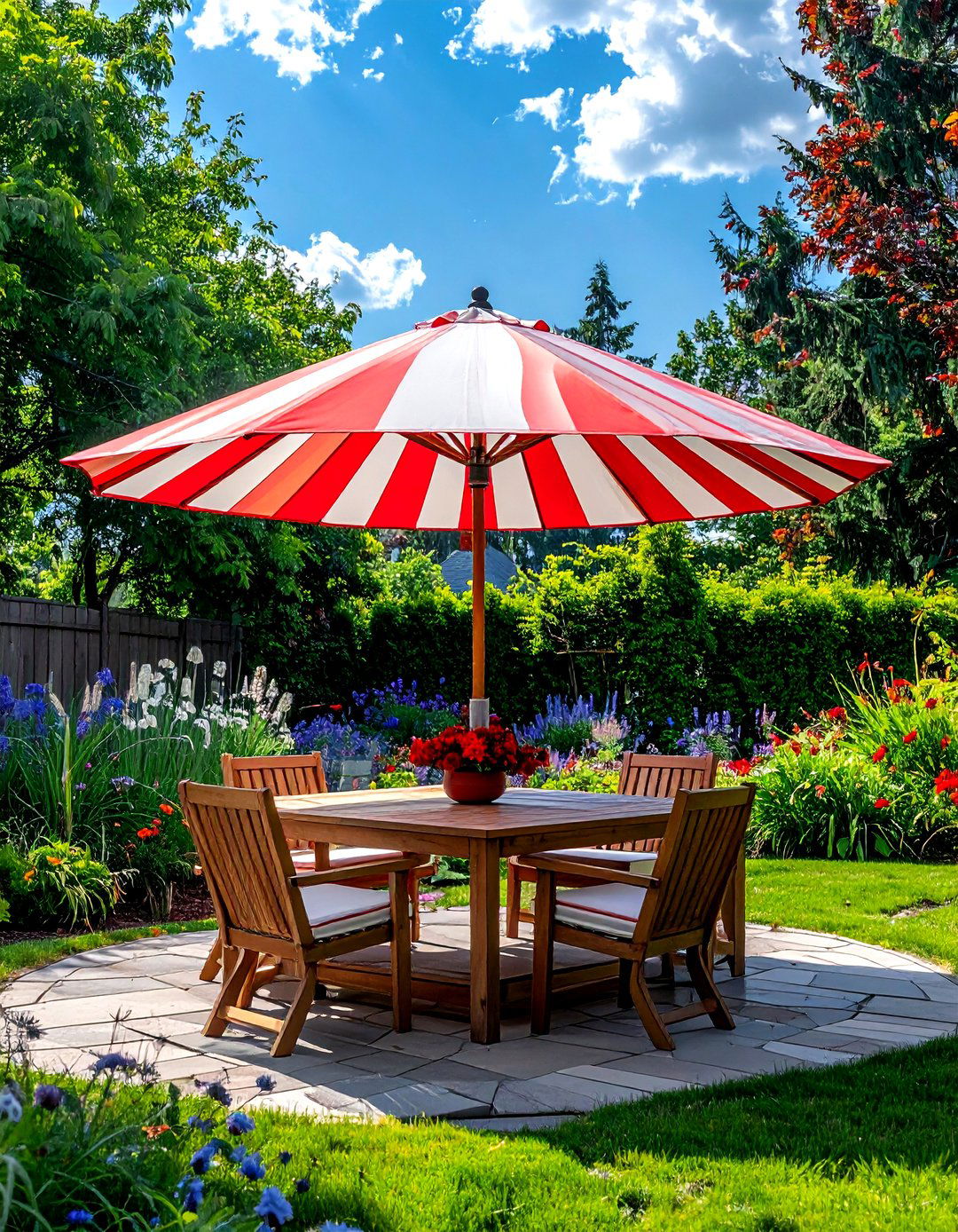 Patriotic patio umbrella - 30 patriotic decor ideas