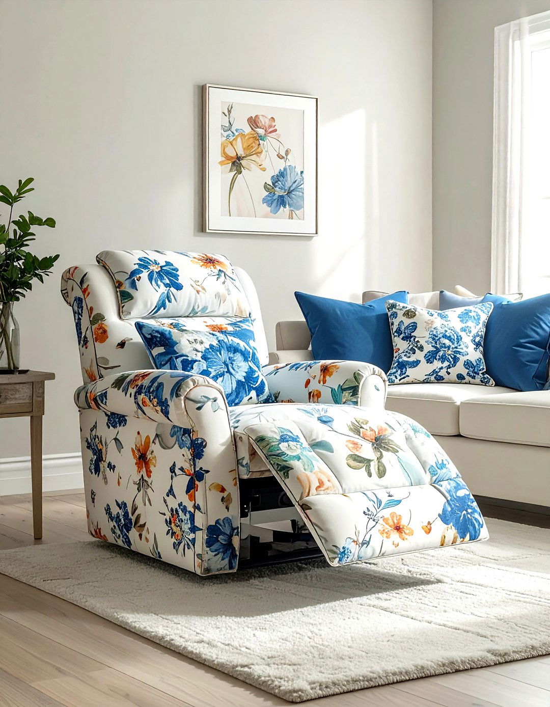 Patterned Accent Recliner - 30 living room recliner ideas