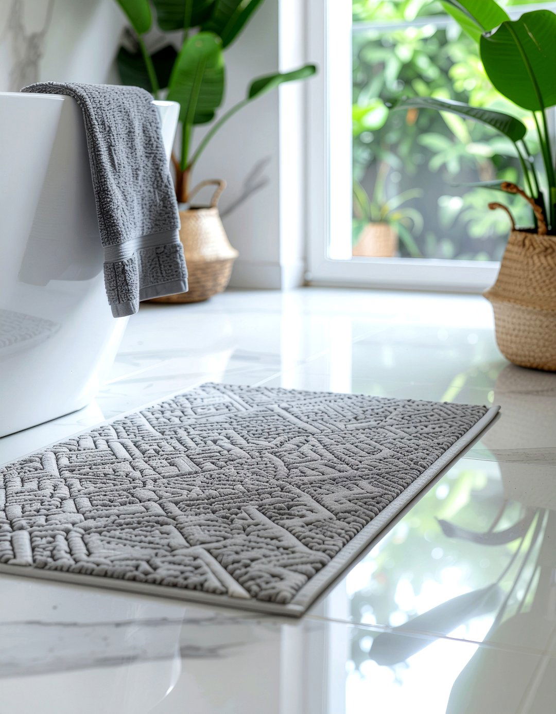 Patterned Bath Mat - 30 bathroom finishing touch ideas