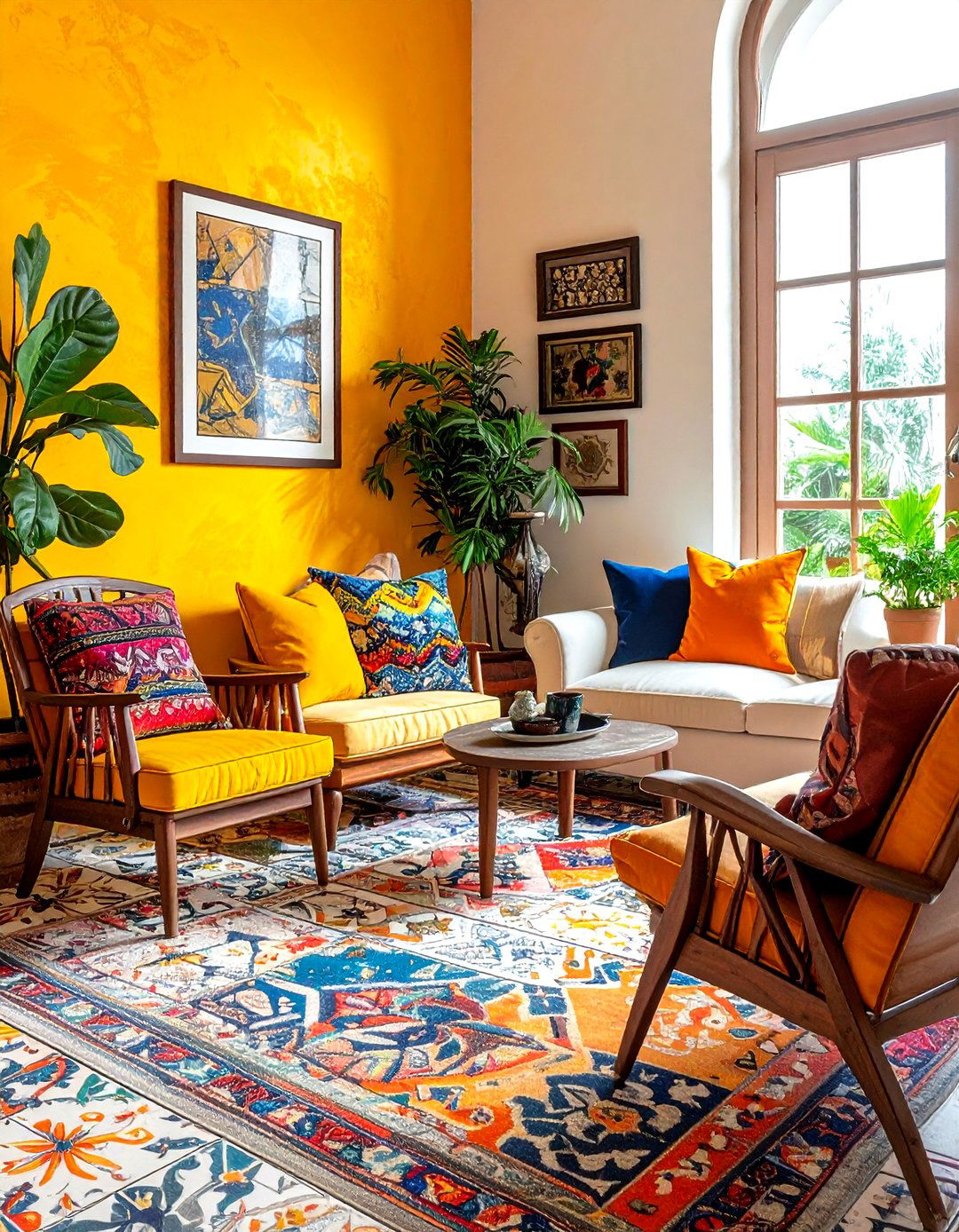 Patterned Cement Tile - 30 living room floor design ideas