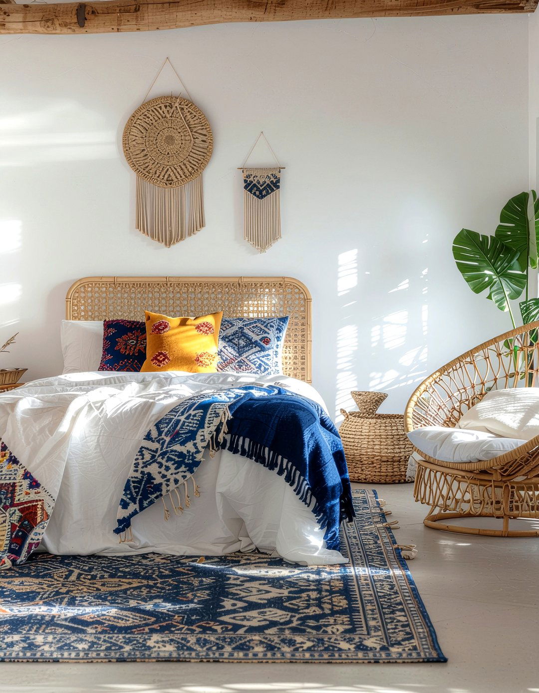 Patterned Cement Tile - 30 bedroom tile ideas