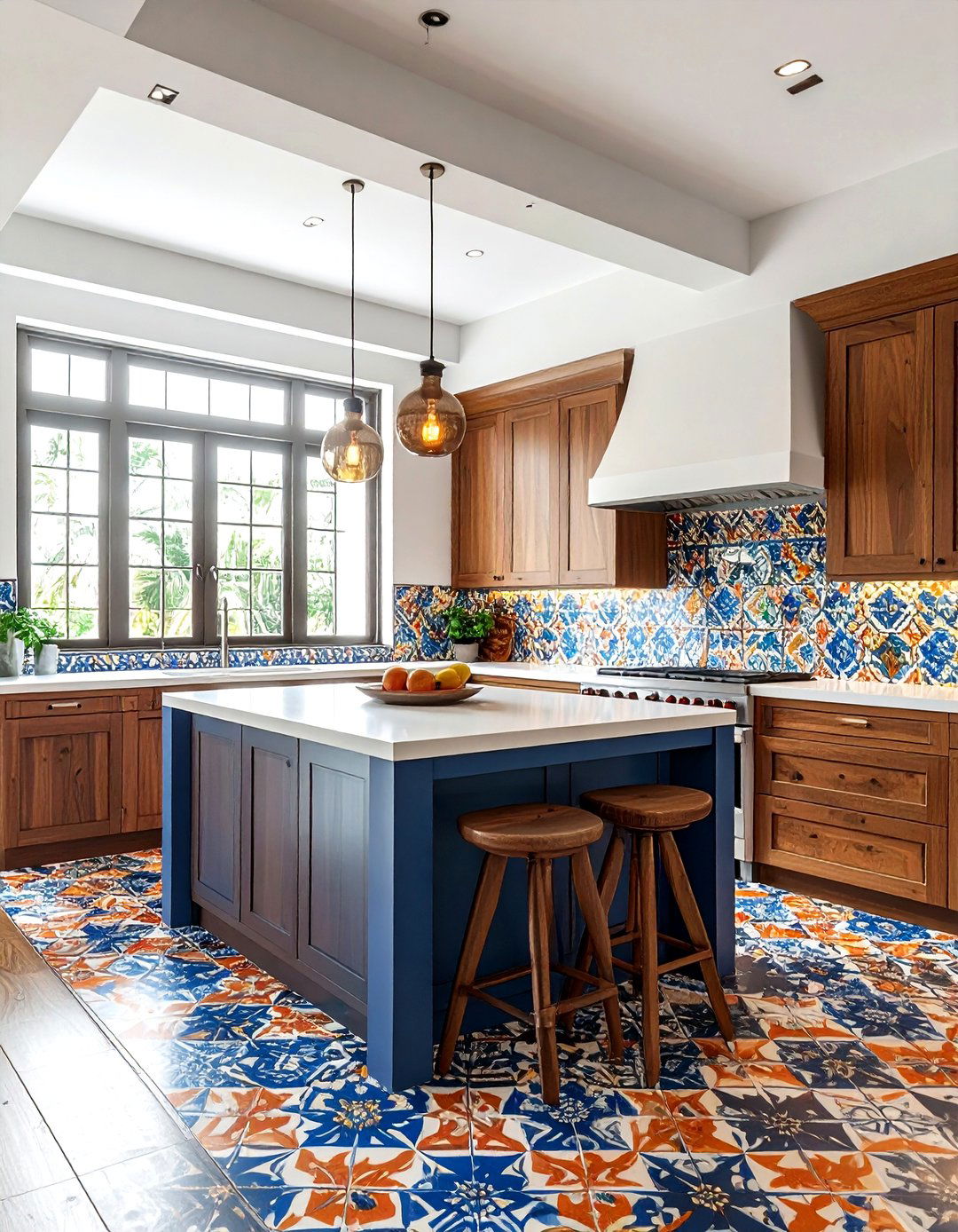 Patterned Cement Tiles - 30 Caribbean kitchen ideas
