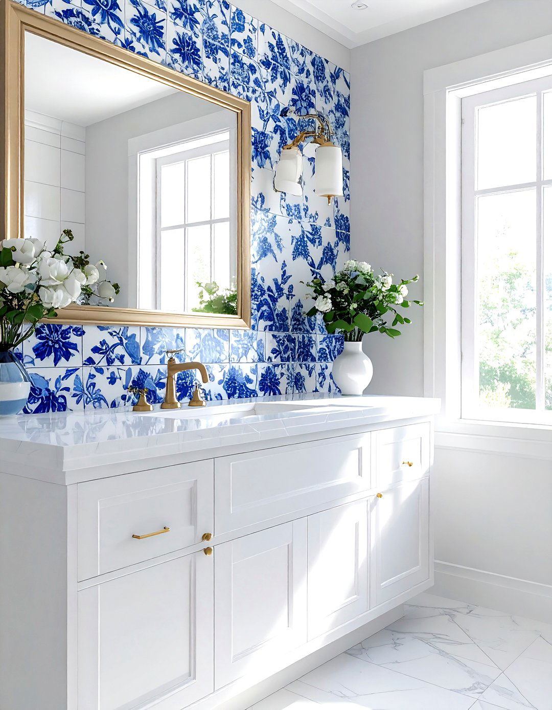 Patterned Ceramic Tile - 30 bathroom backsplash ideas