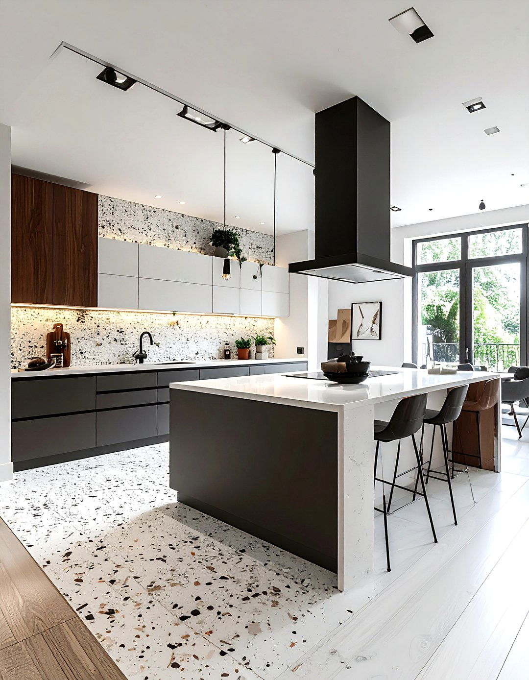 Patterned Cork Kitchen Tile - 30 cork floor kitchen ideas