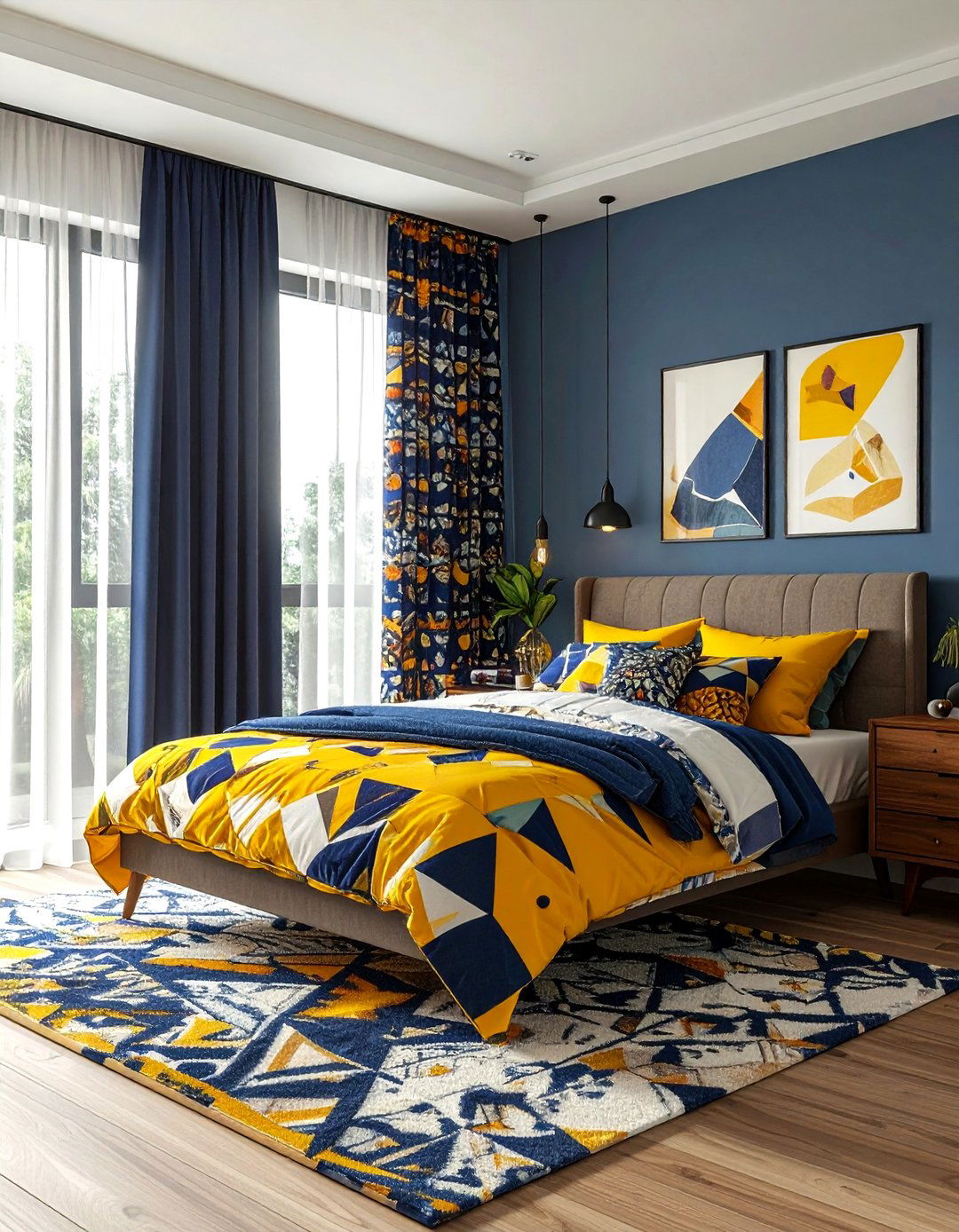 Patterned Curtains - 30 bedroom window treatment ideas