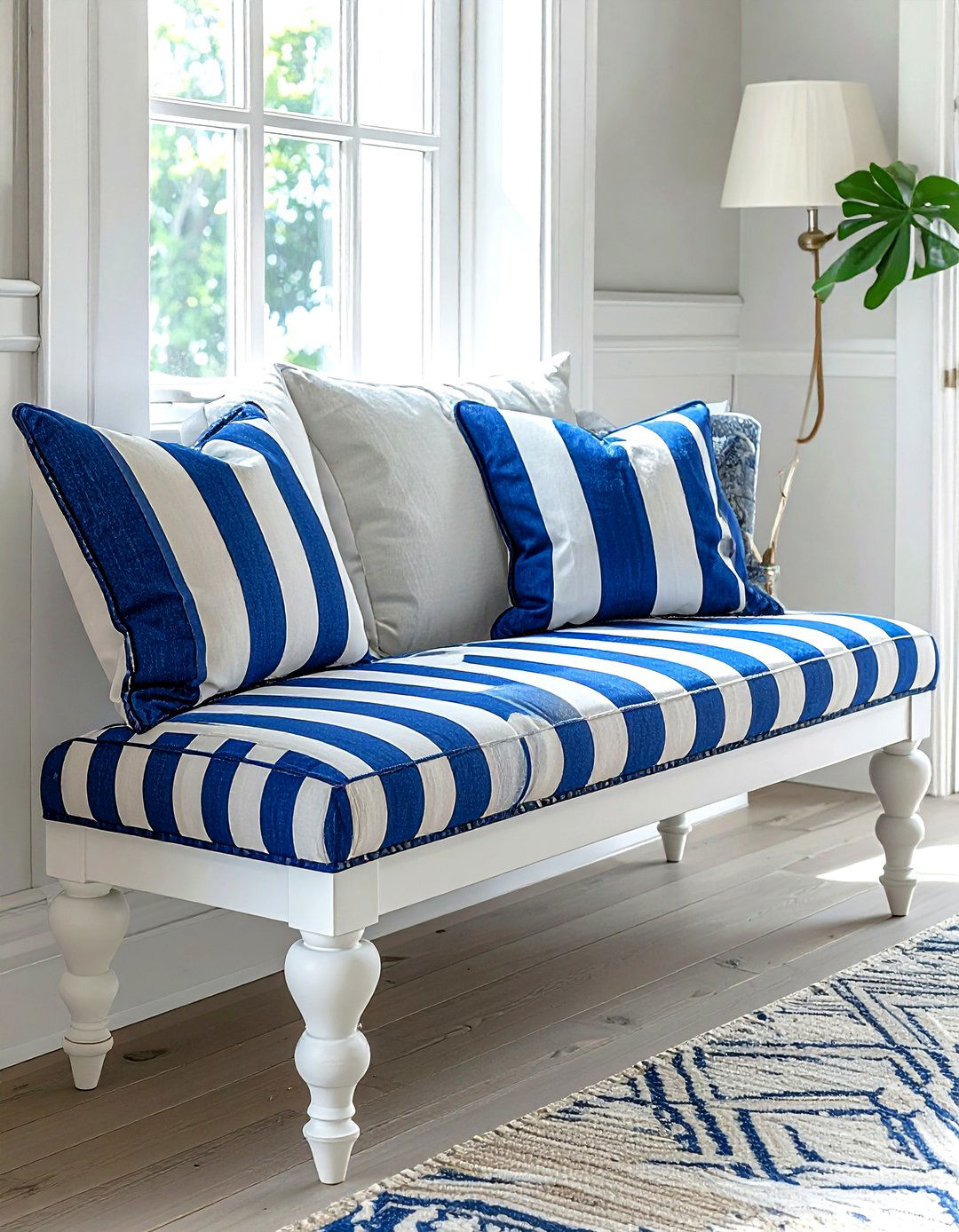 Patterned Fabric Bench - 30 living room bench seating