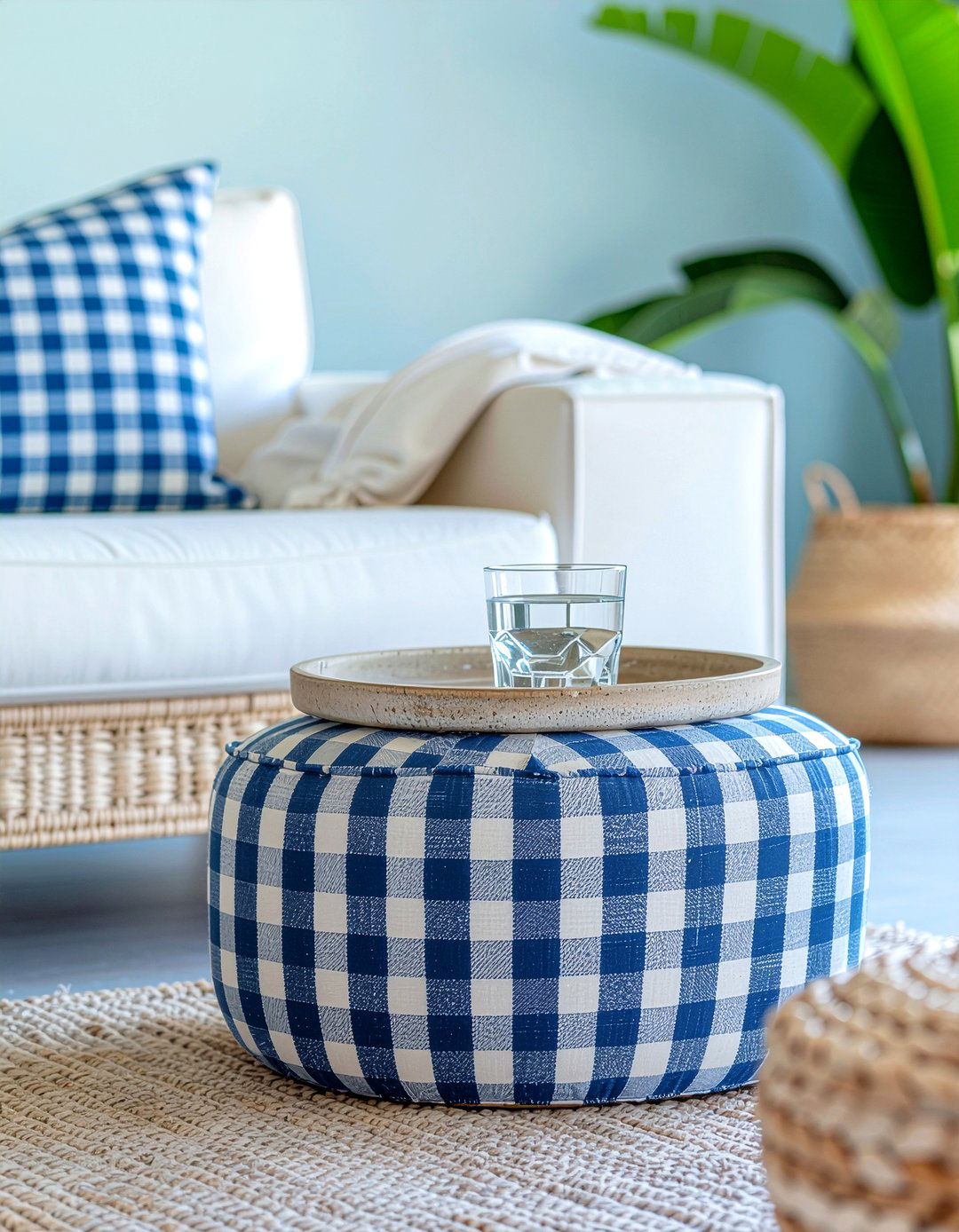 Patterned Fabric Ottoman - 30 living room ottoman coffee tables