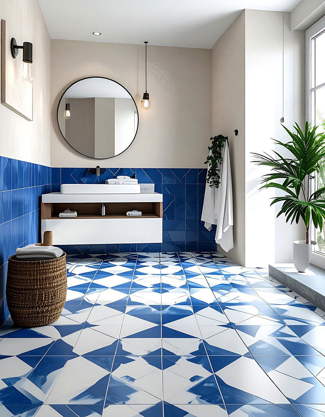 Patterned Floor Tile - 30 Property Brothers bathroom ideas