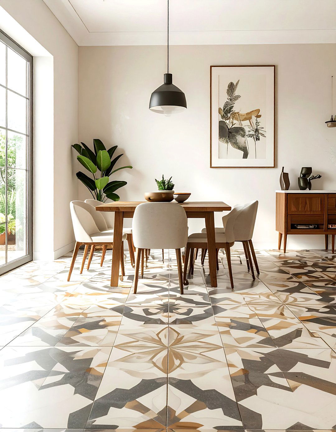Patterned Floor Tile - 30 Spanish dining room ideas