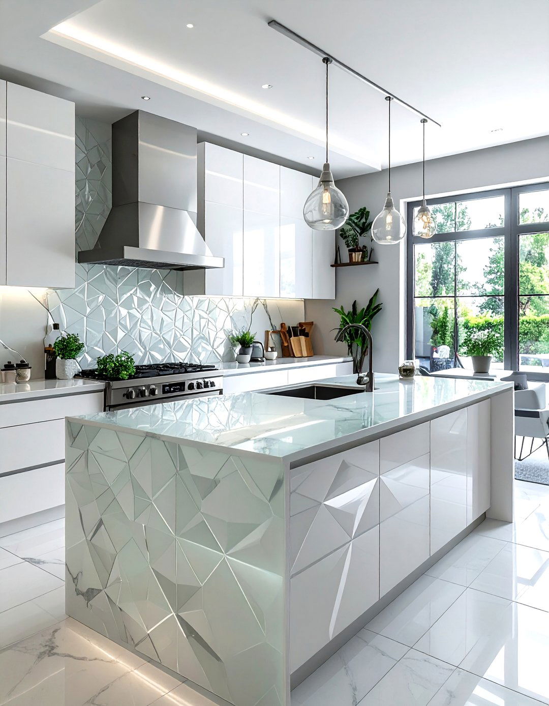 Patterned Glass Backsplash - 30 glass decor ideas
