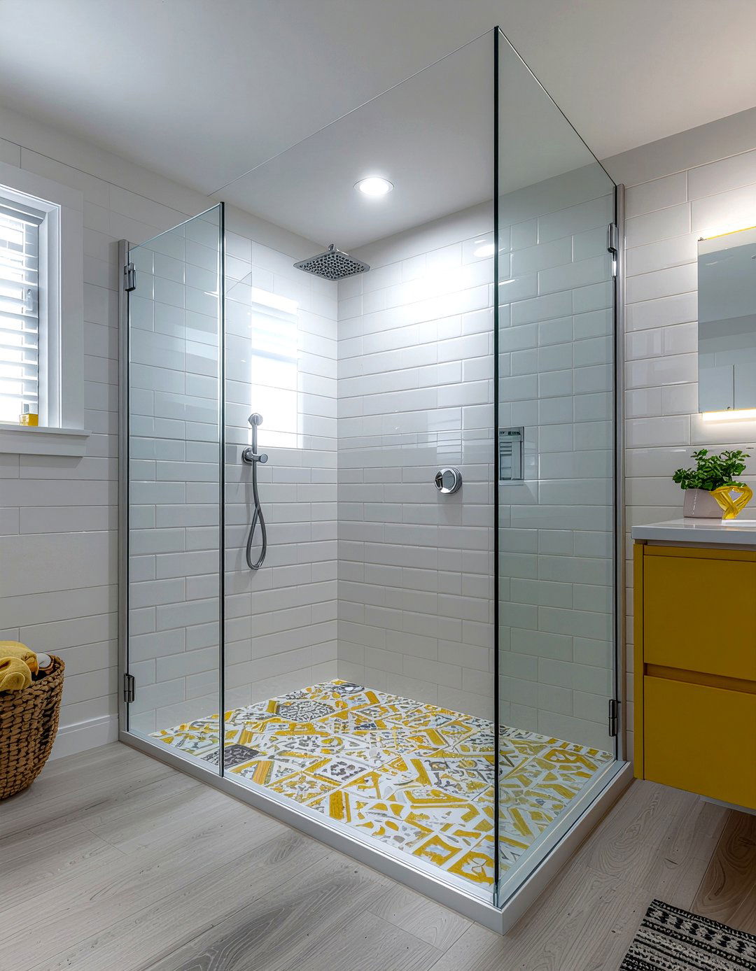 Patterned Glass Shower Door - 30 bathroom glass door ideas
