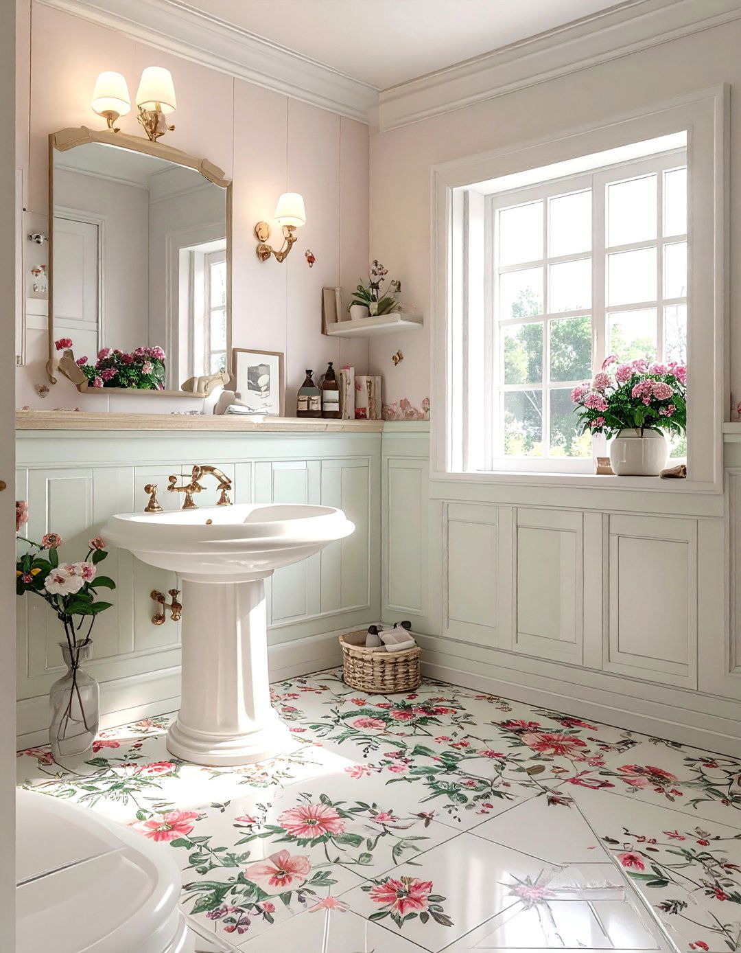 Patterned Porcelain Bathroom - 30 porcelain bathroom ideas