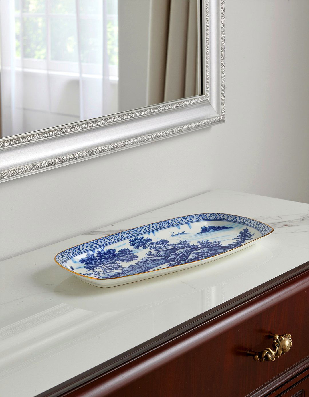 Patterned Porcelain Tray - 30 bedroom trinket dishes