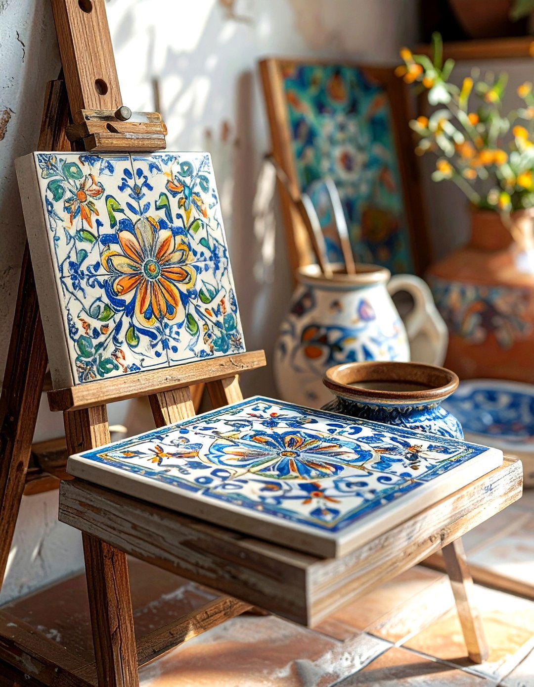 Patterned Pottery Tiles - 30 pottery decor ideas