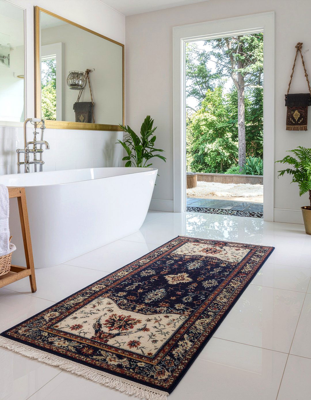 Patterned Rug Bathroom - 30 glam bathroom ideas