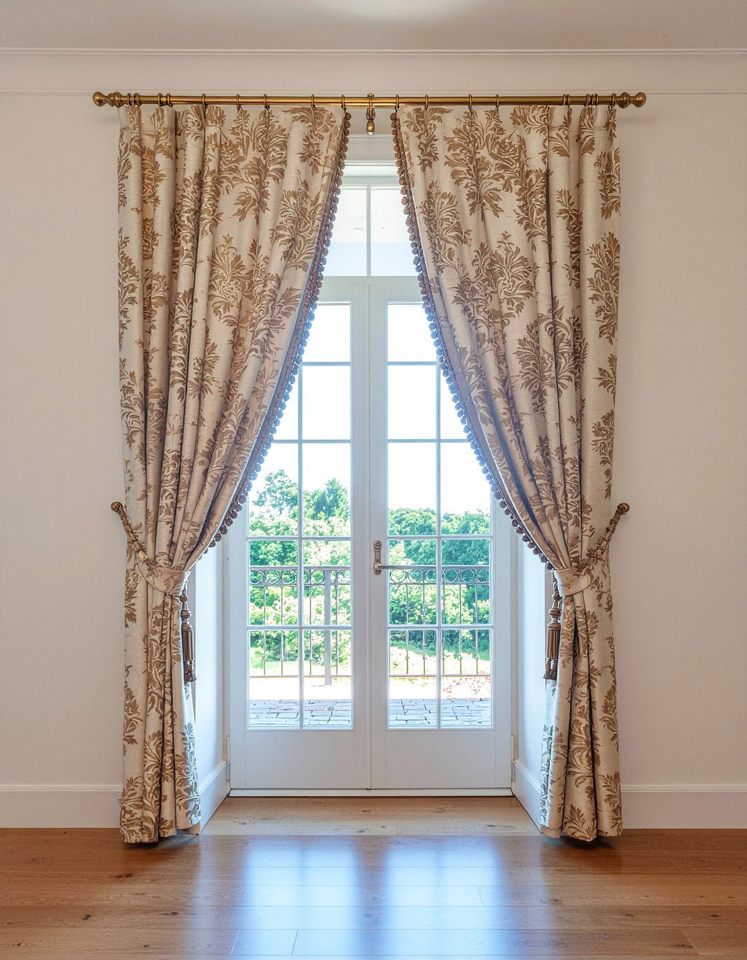 Patterned Silk Drapes - 30 silk living room ideas