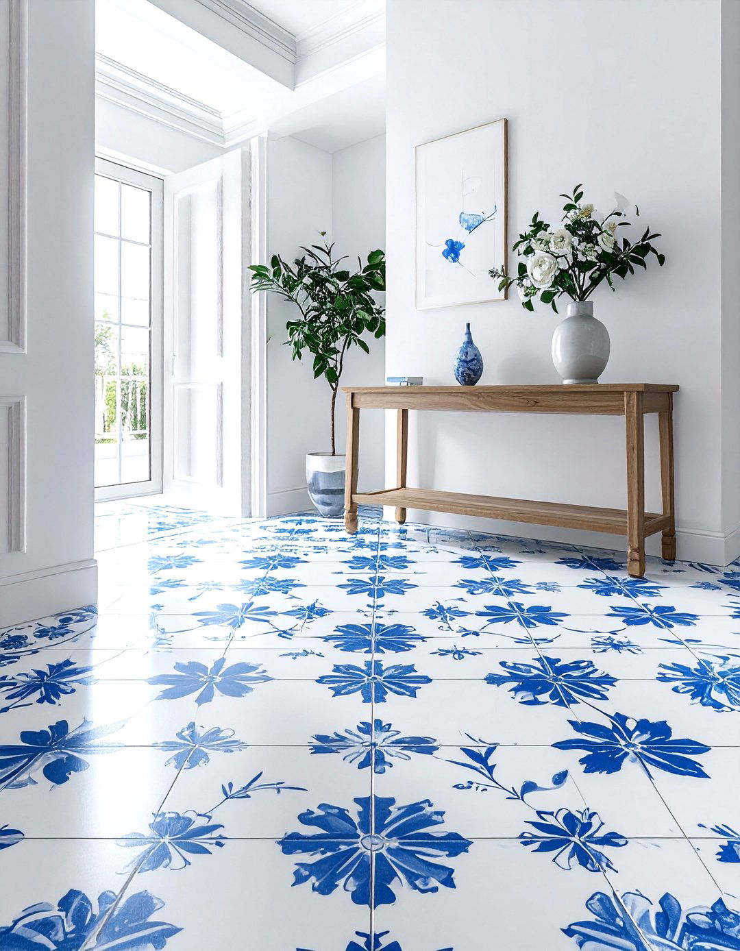 Patterned Tile Flooring - 30 grand entryway ideas
