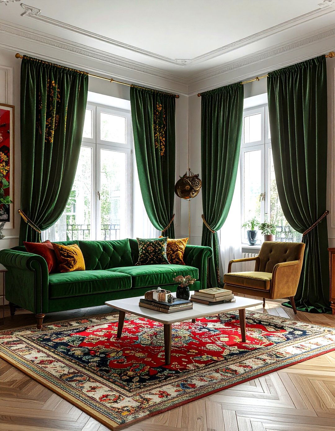 Patterned Velvet Curtains - 30 velvet curtain ideas