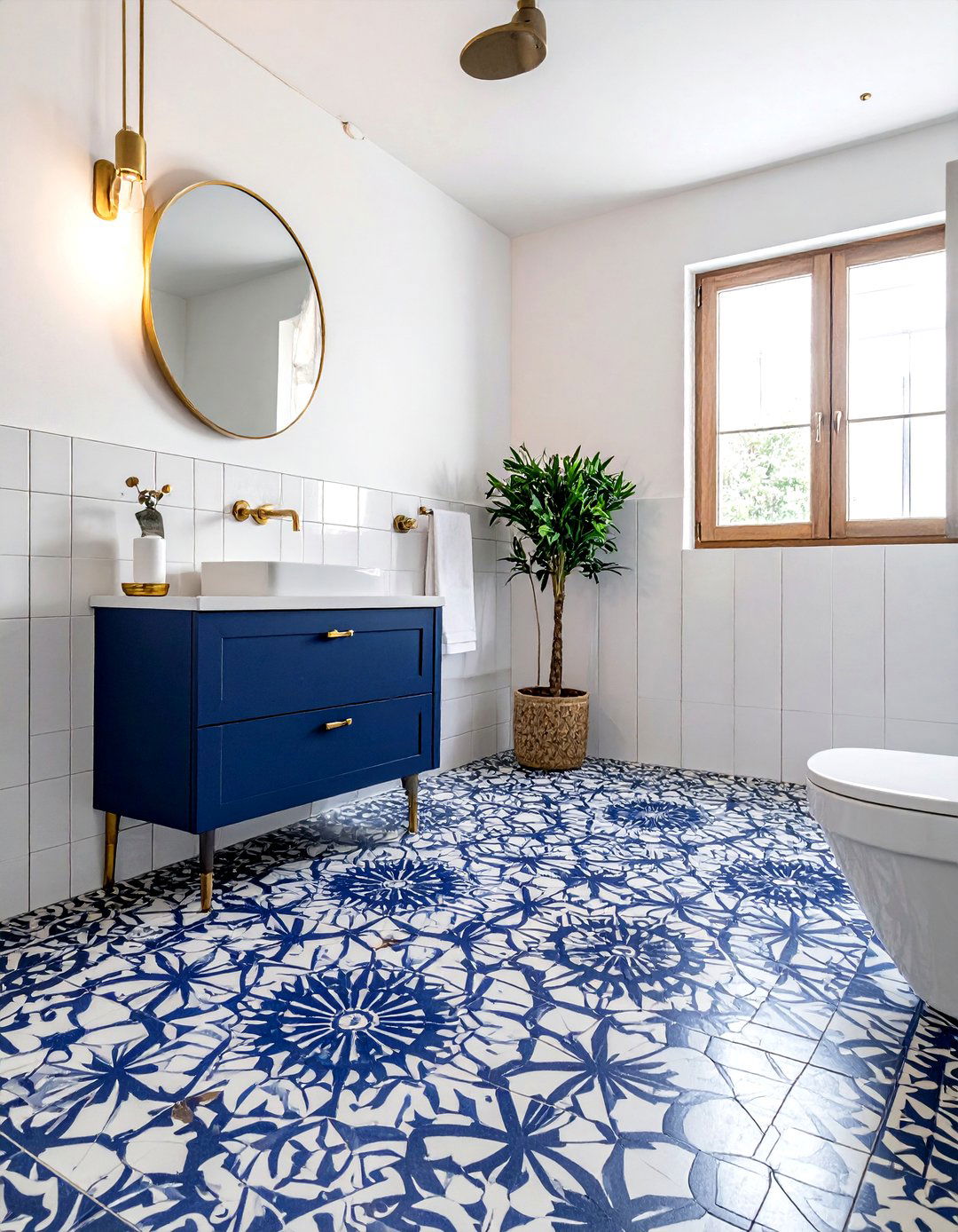 Patterned ceramic floor bathroom - 30 ceramic bathroom ideas