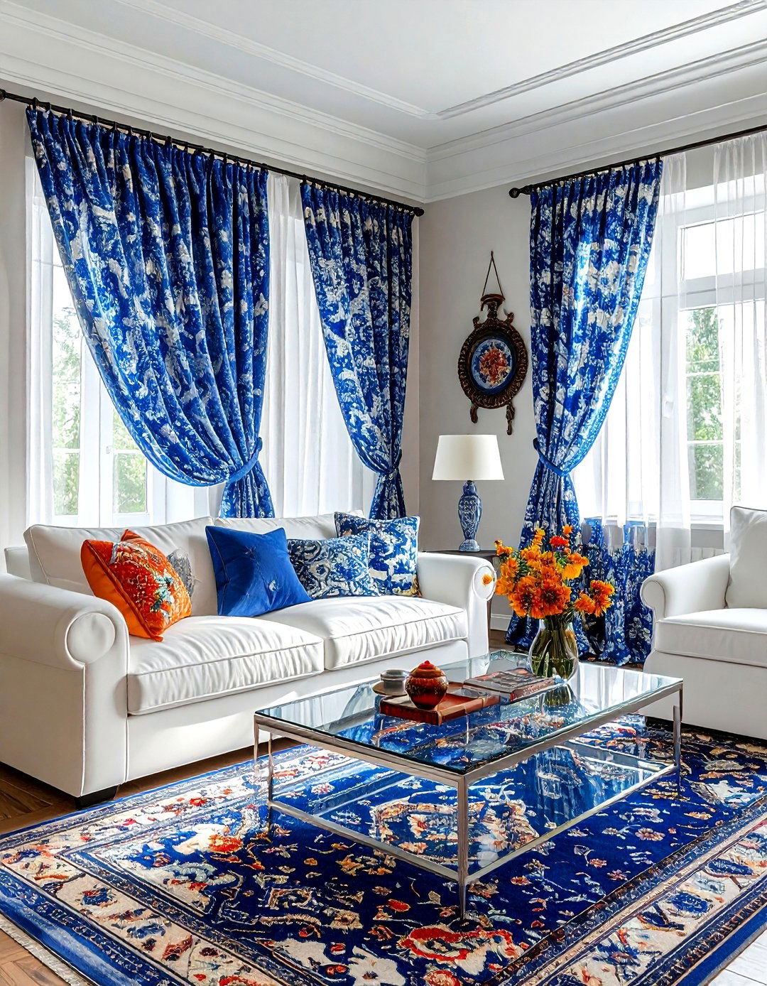Patterned curtains - 30 living room curtain ideas