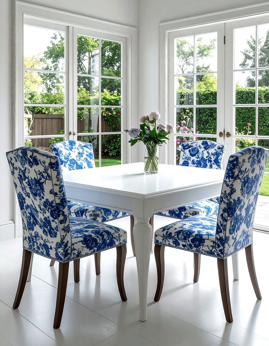 Patterned fabric dining chair - 30 armless dining chair ideas