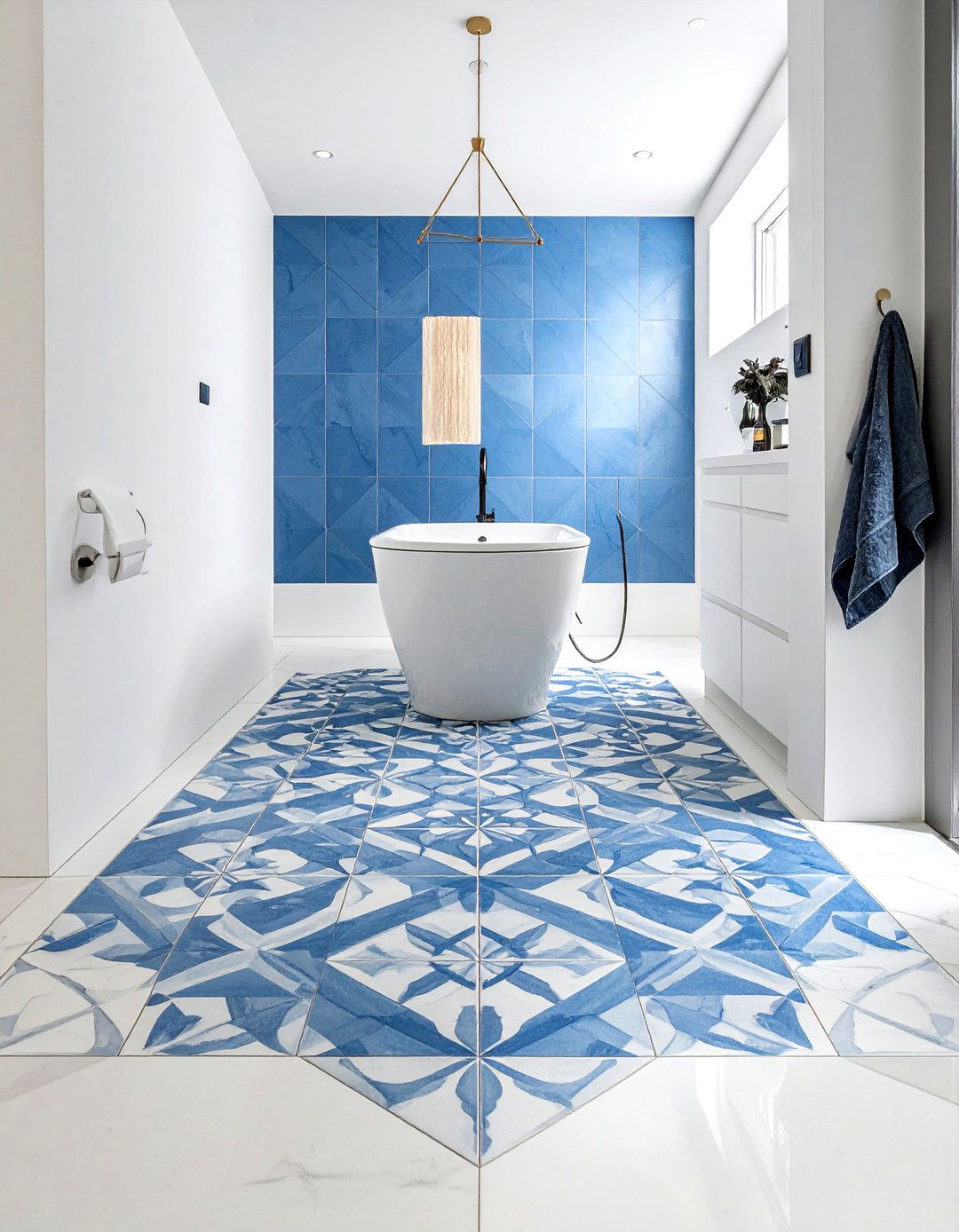 Patterned floor tile - 30 bathroom remodel ideas