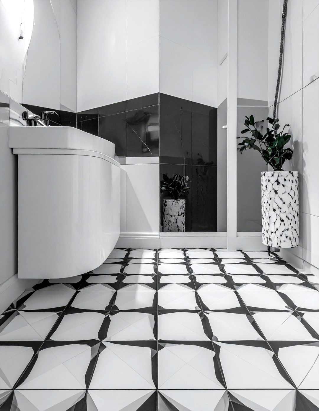 Patterned floor tile bathroom - 30 Waterworks bathroom ideas