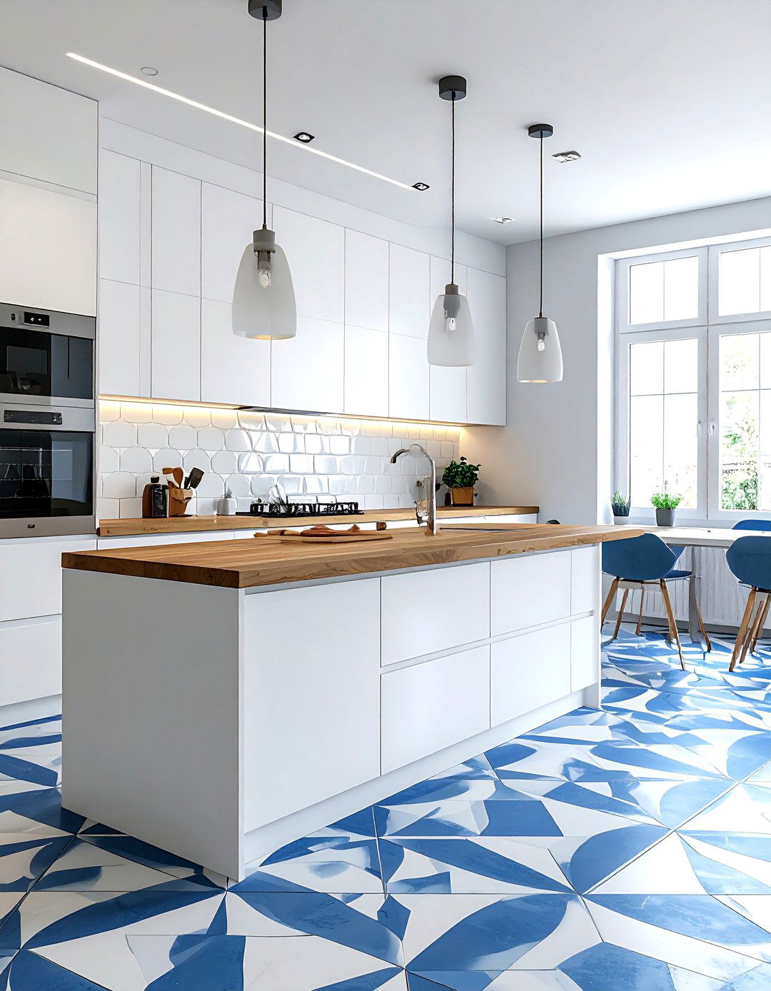 Patterned floor tile kitchen - 30 amazing kitchen ideas