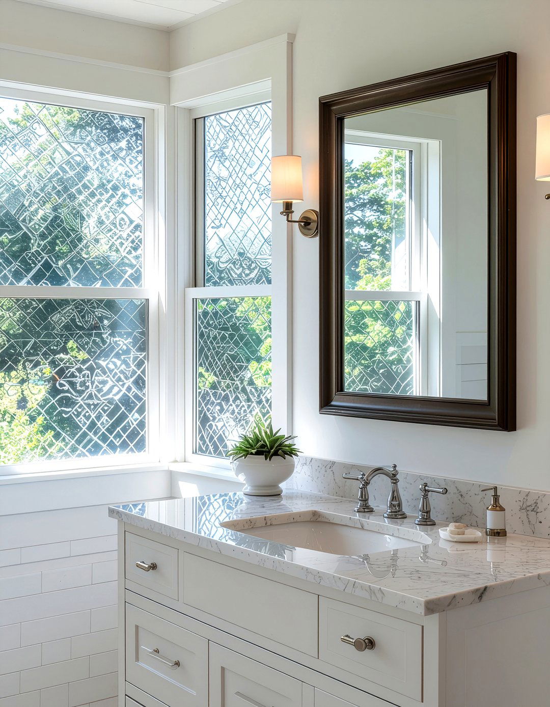 Patterned glass bathroom window - 30 bathroom privacy window ideas