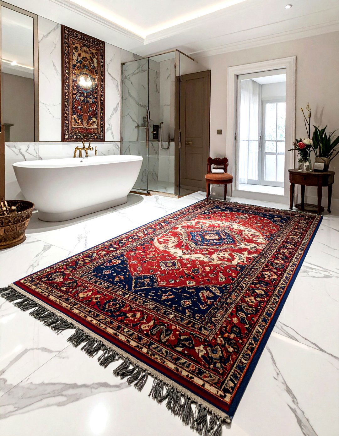 Patterned rug - 30 traditional bathroom ideas