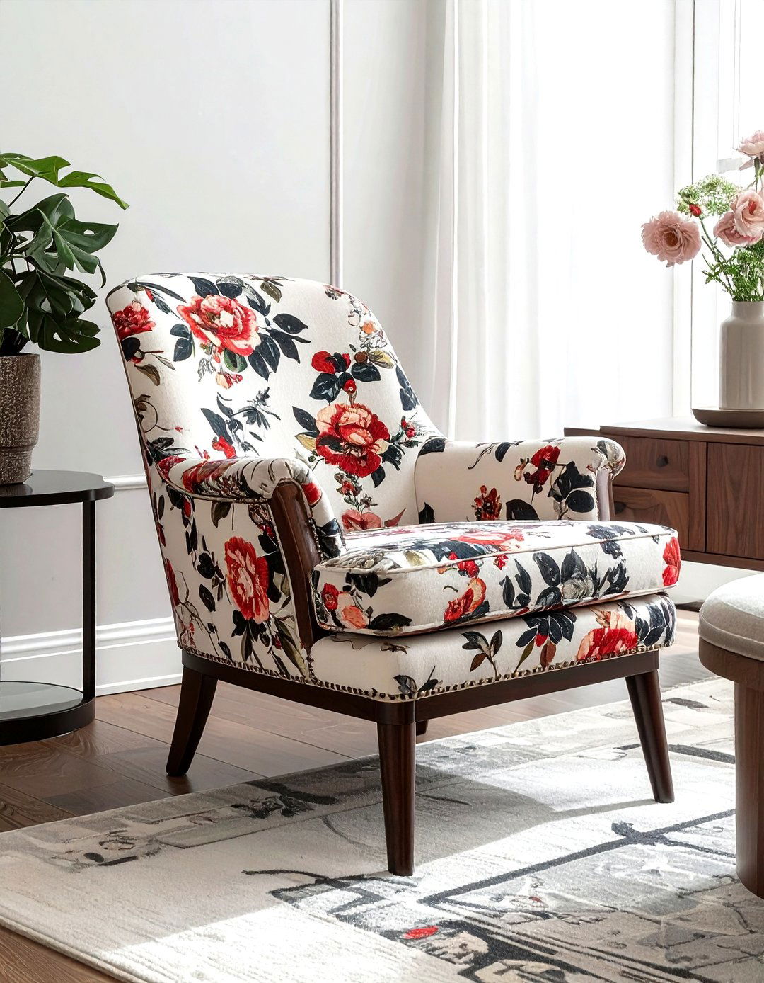 Patterned slipper chair - 30 living room side chair ideas