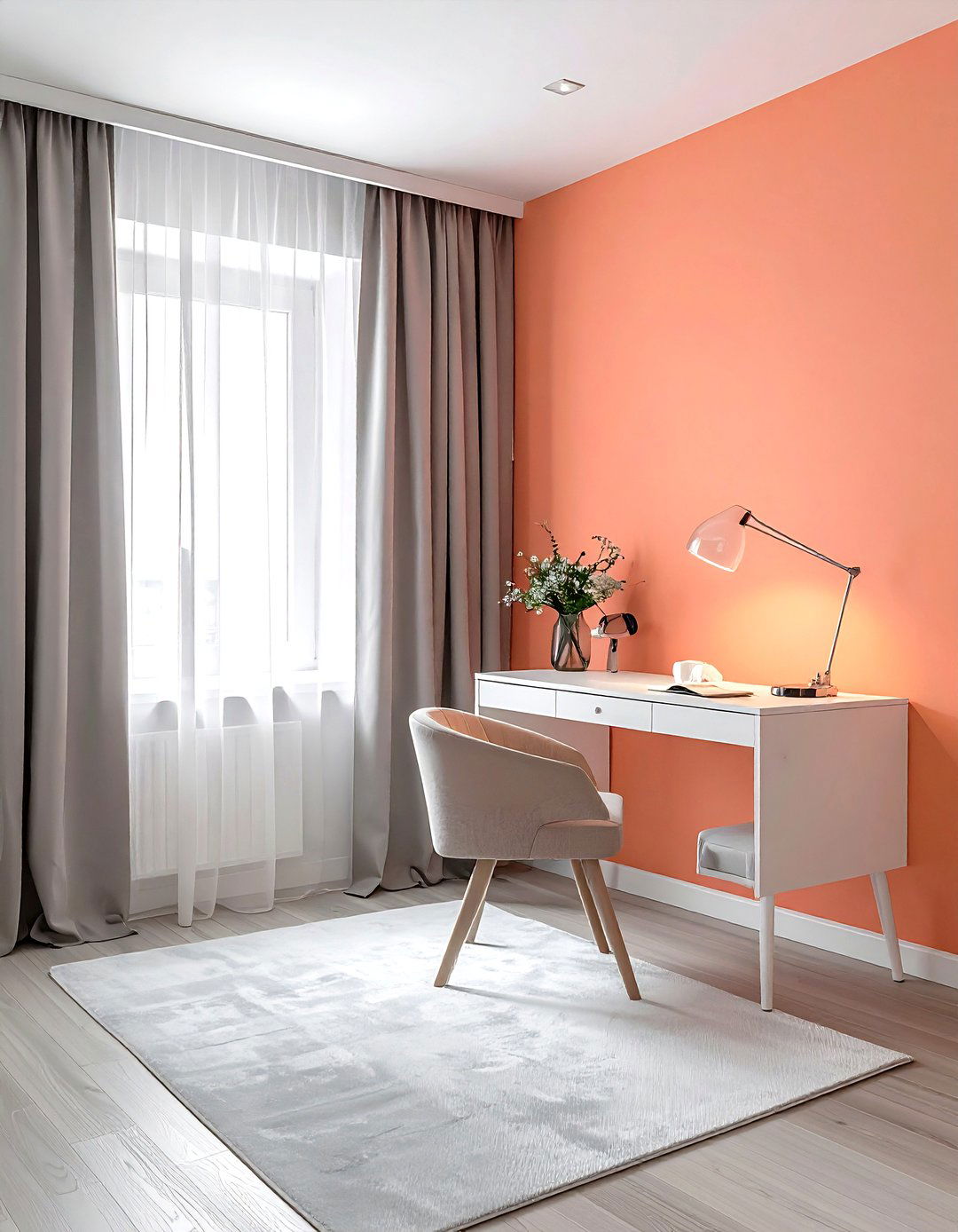 Peach Accent Wall - 30 accent wall paint ideas