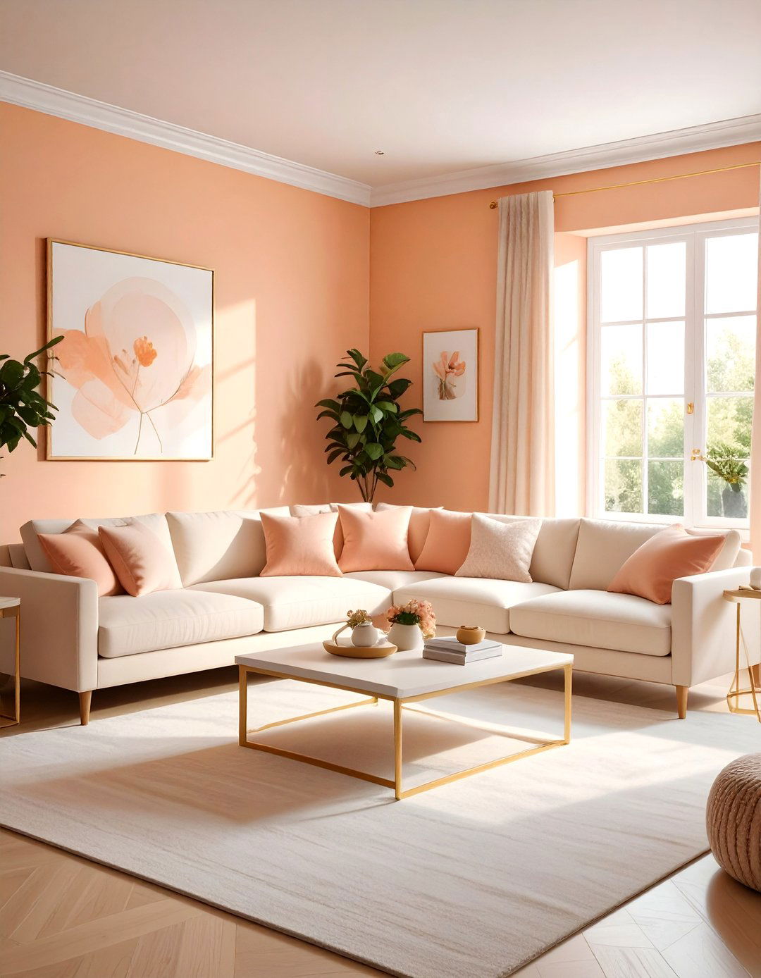 Peach And Cream Color Palette - 30 orange living room ideas
