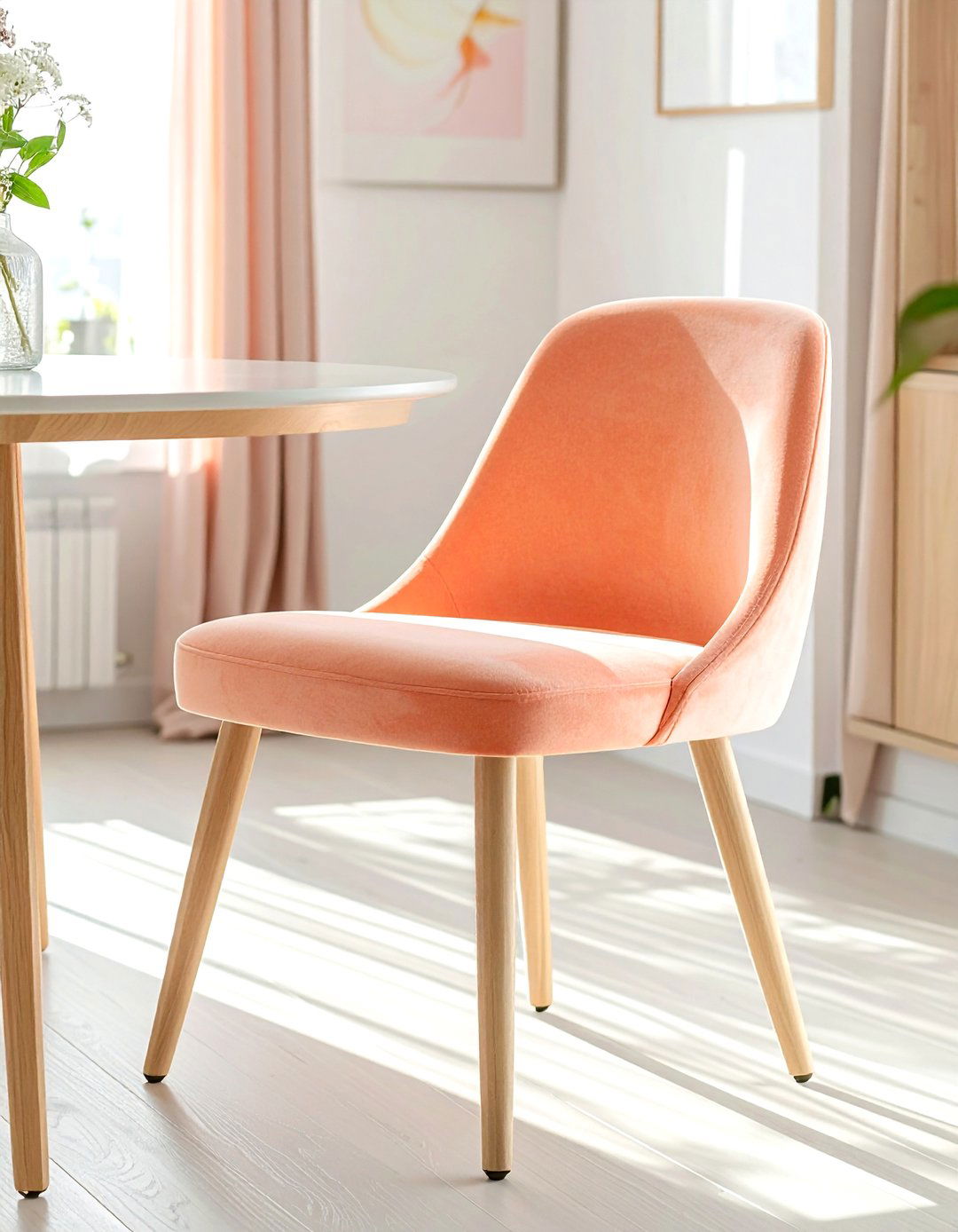 Peach Dining Chair - 30 colorful dining chair ideas