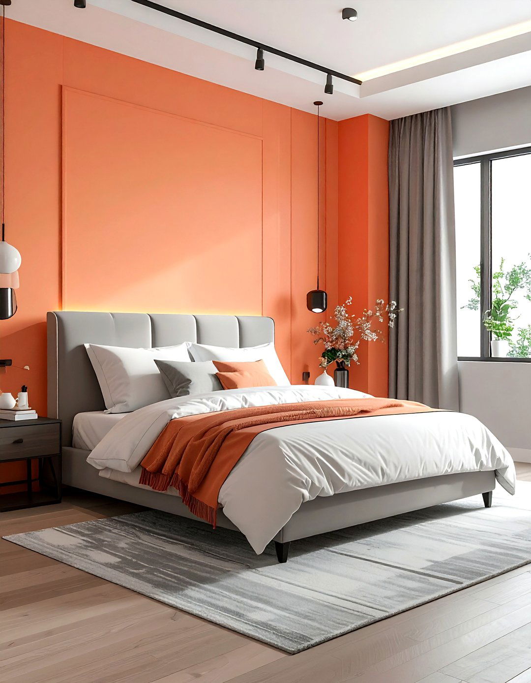 Peach accent wall bedroom - 30 peach bedroom ideas