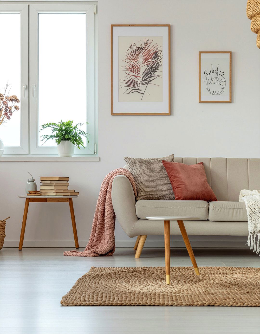 Peach and beige living room - 30 peach living room ideas