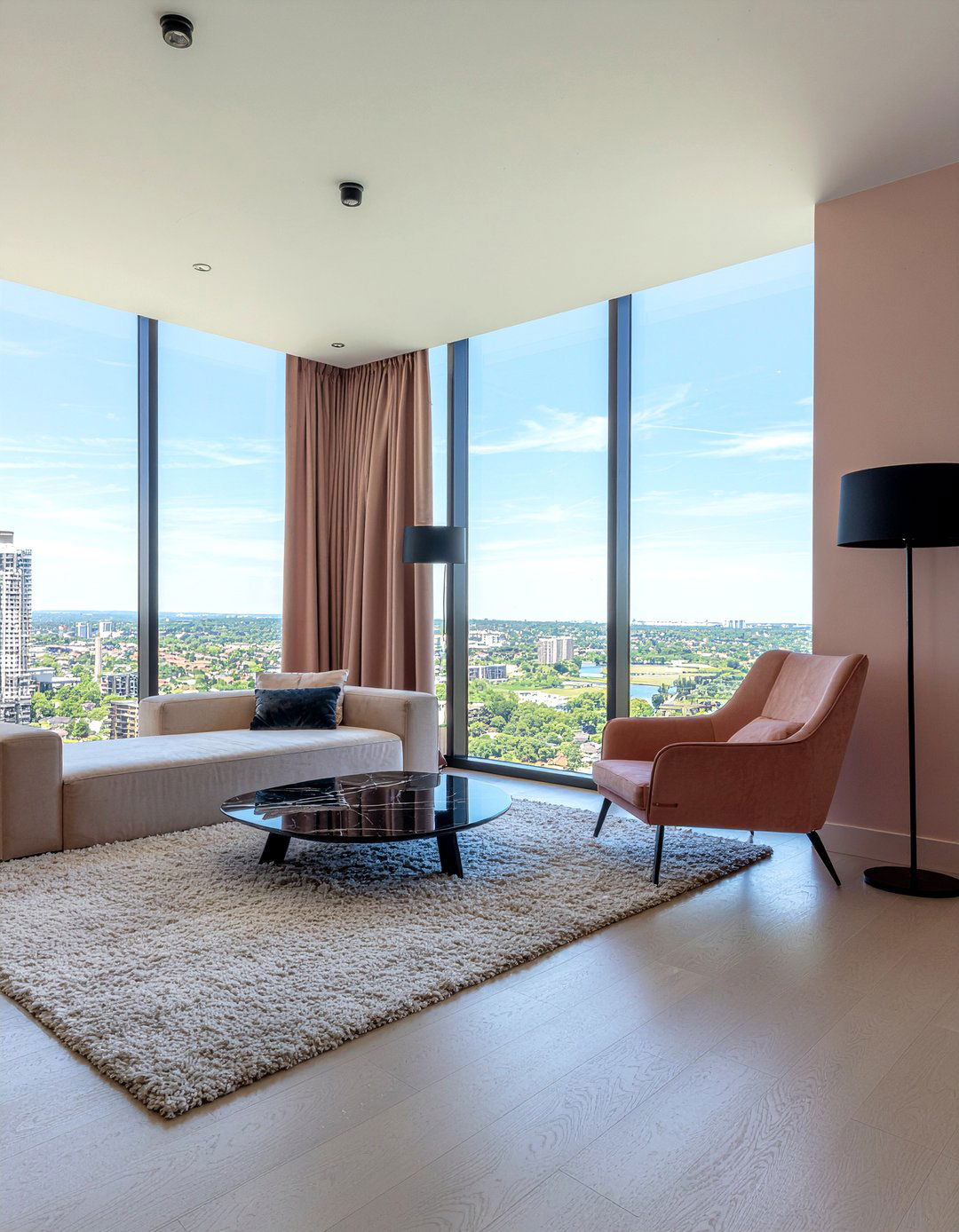 Peach and black living room - 30 peach living room ideas