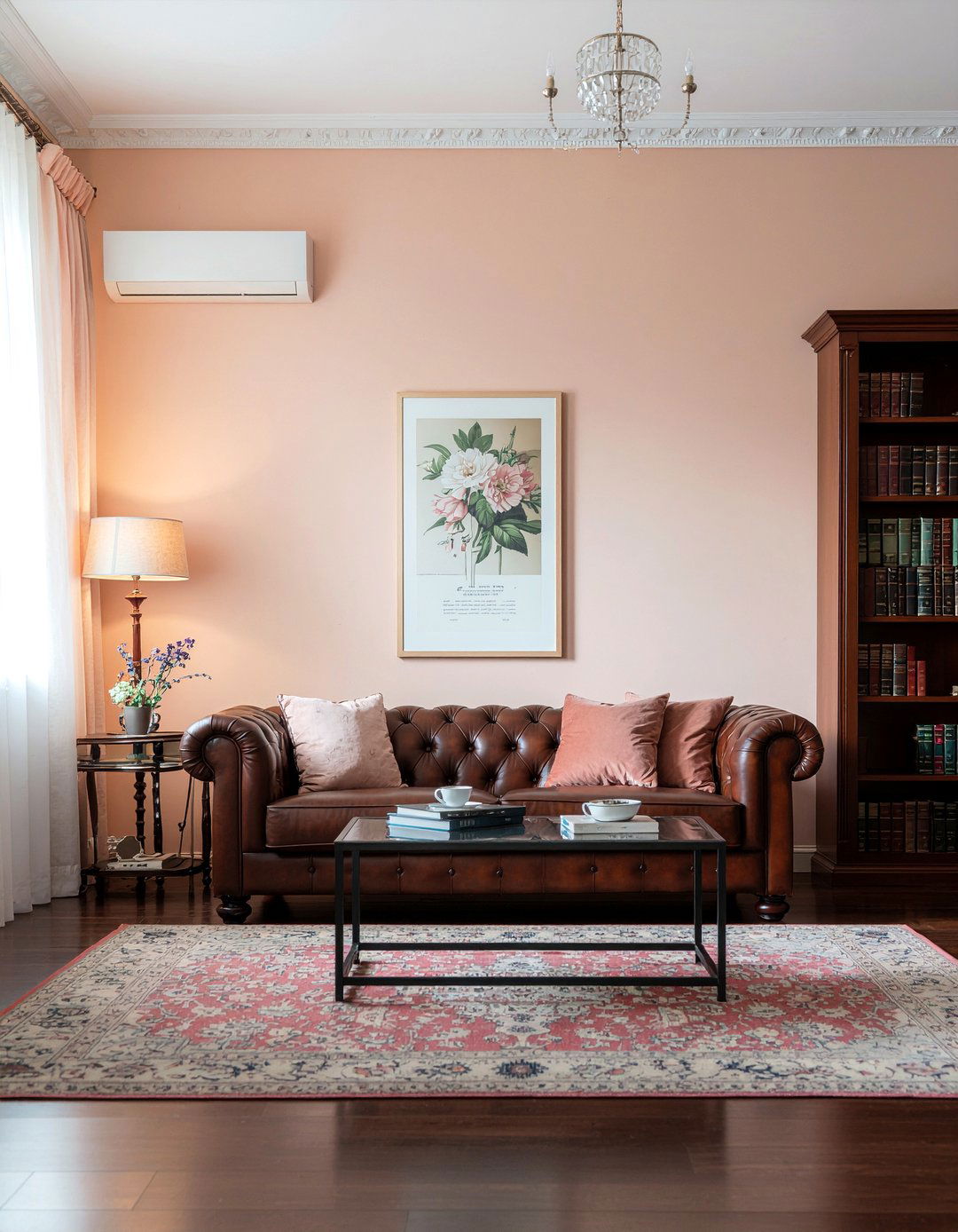 Peach and brown living room - 30 peach living room ideas