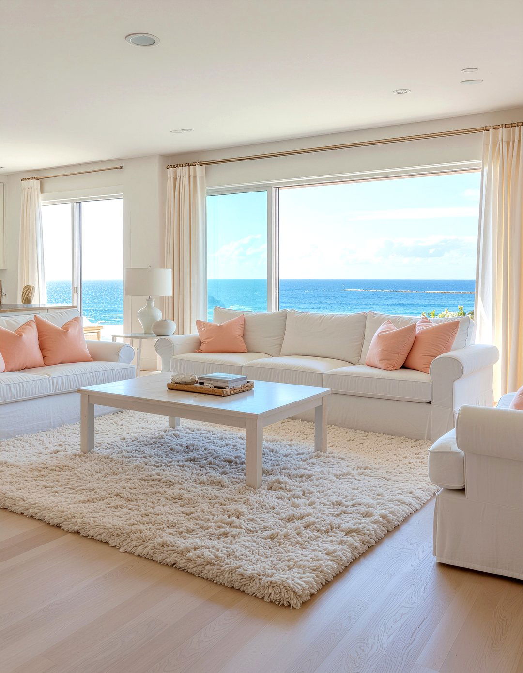 Peach and cream living room - 30 peach living room ideas