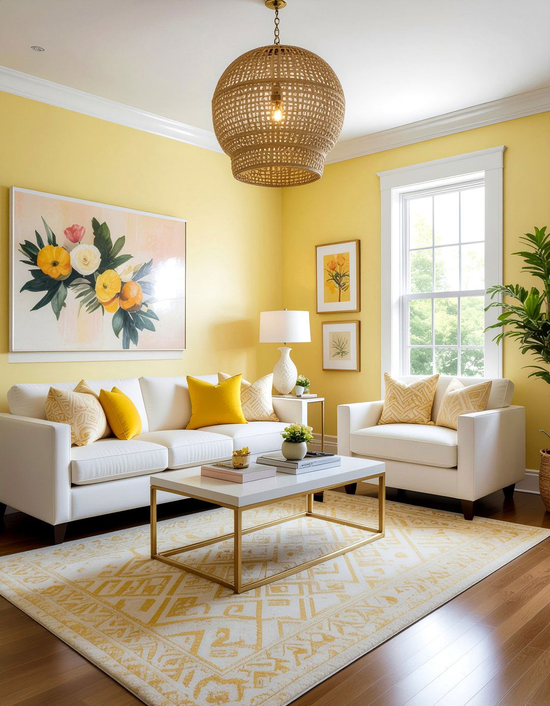 Peach and yellow living room - 30 peach living room ideas