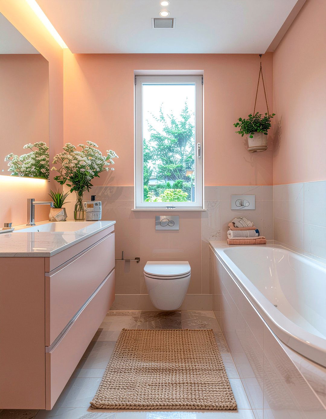 Peach bathroom - 30 small bathroom color ideas
