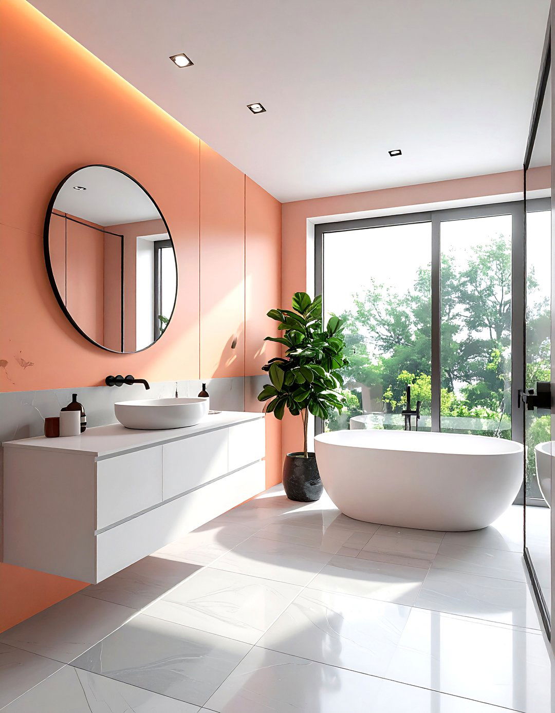 Peach bathroom paint - 30 bathroom paint color ideas