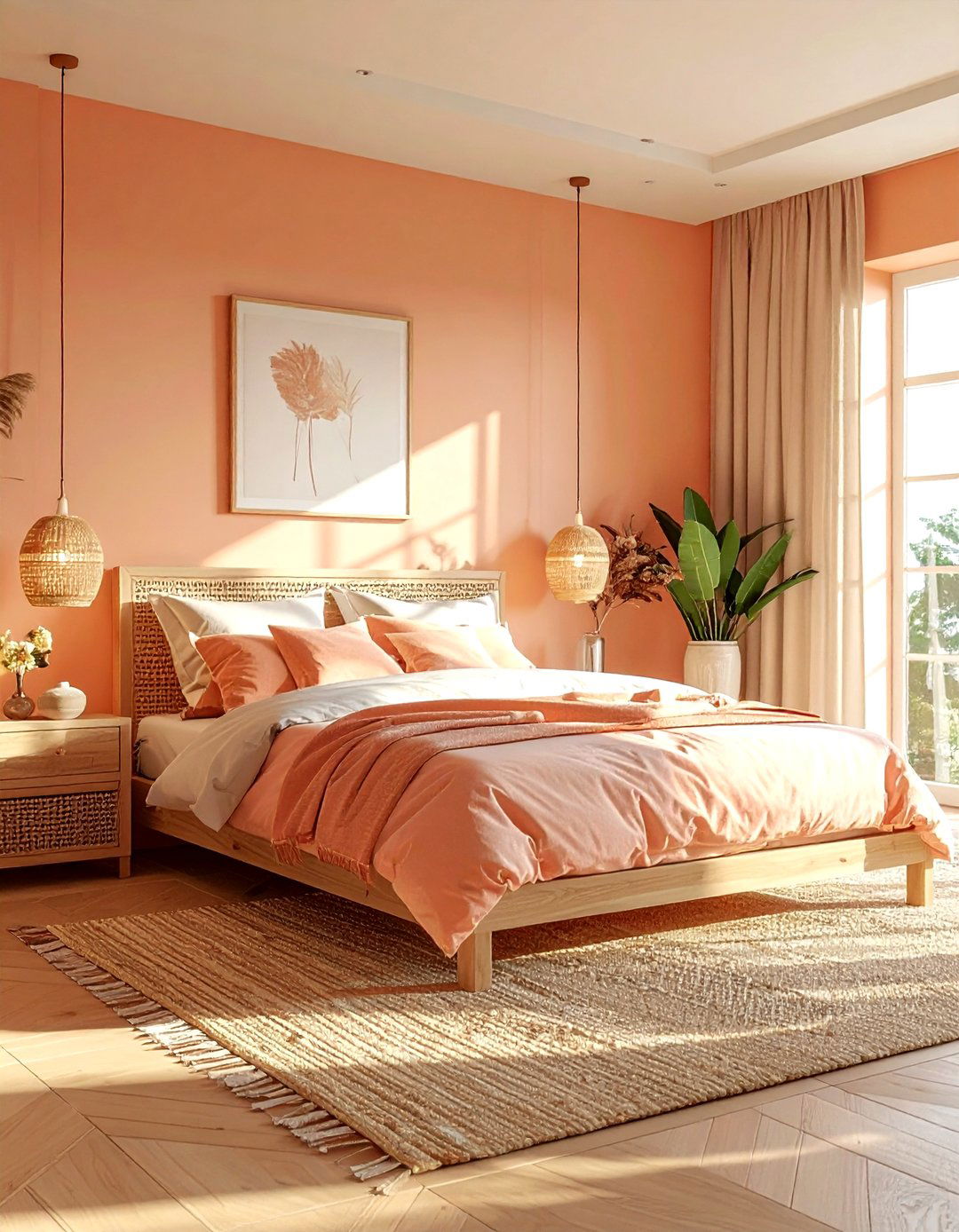 Peach bedroom - 30 bedroom paint ideas