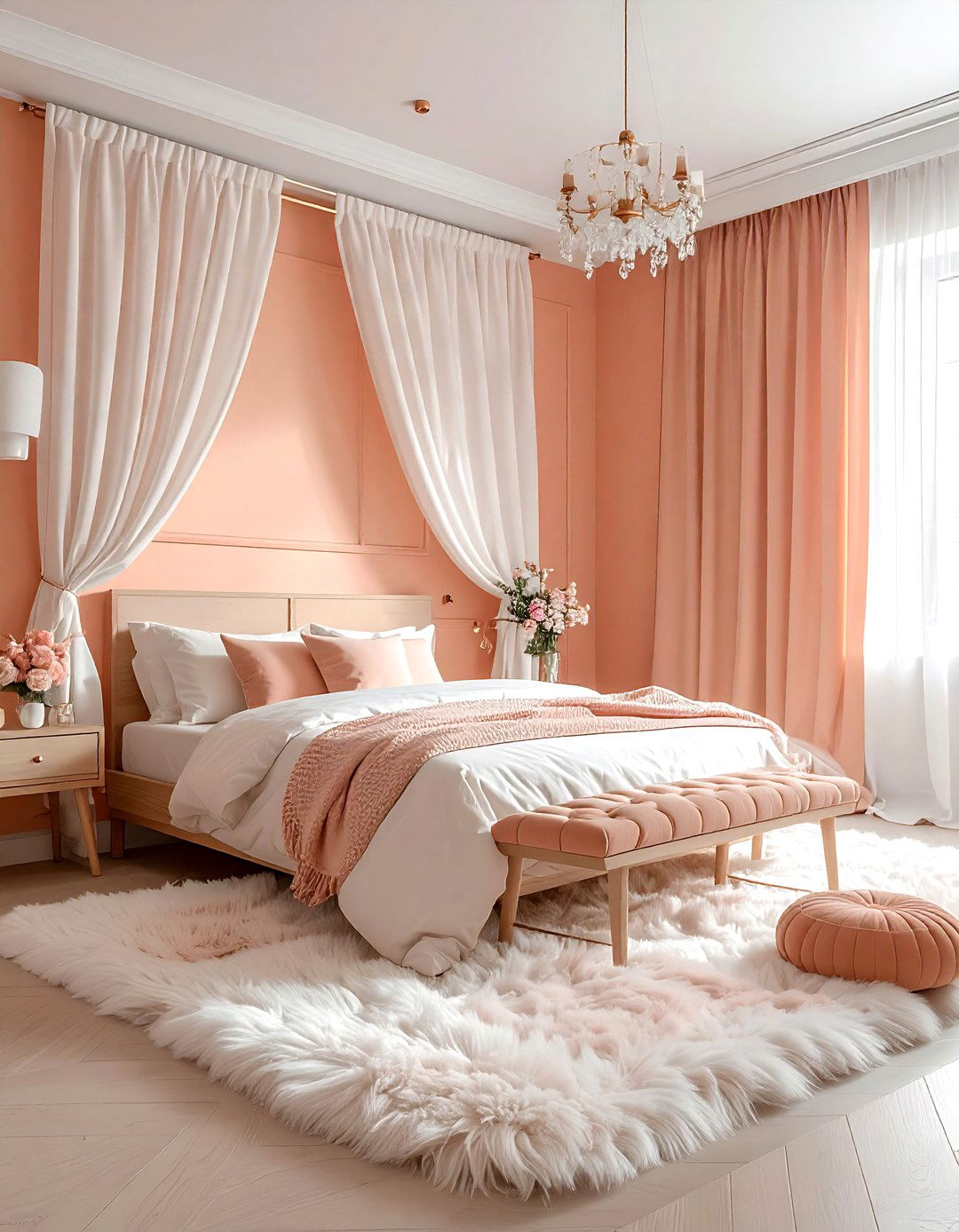 Peach bedroom decor - 30 orange bedroom decor ideas