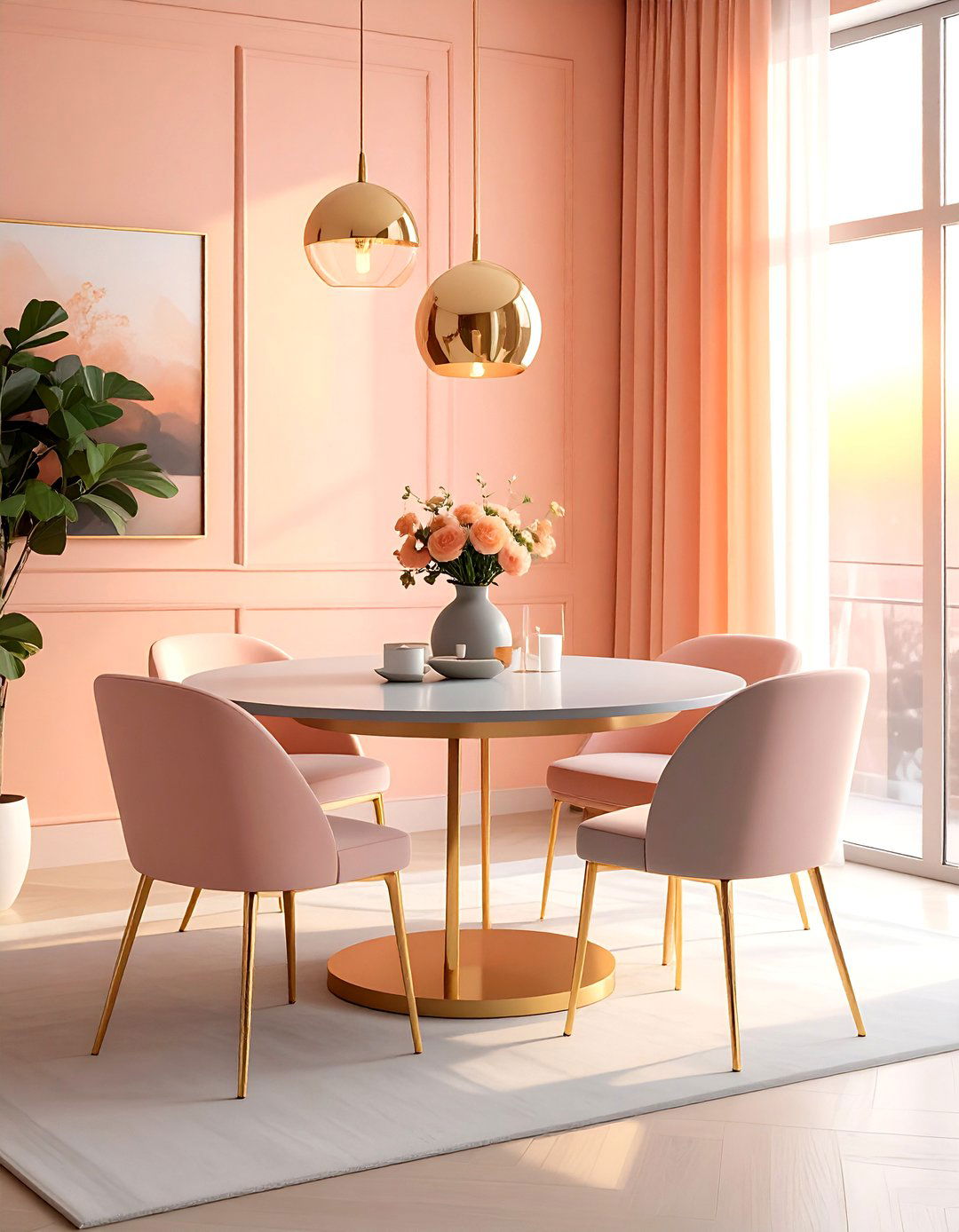 Peach dining room - 30 dining room paint colors