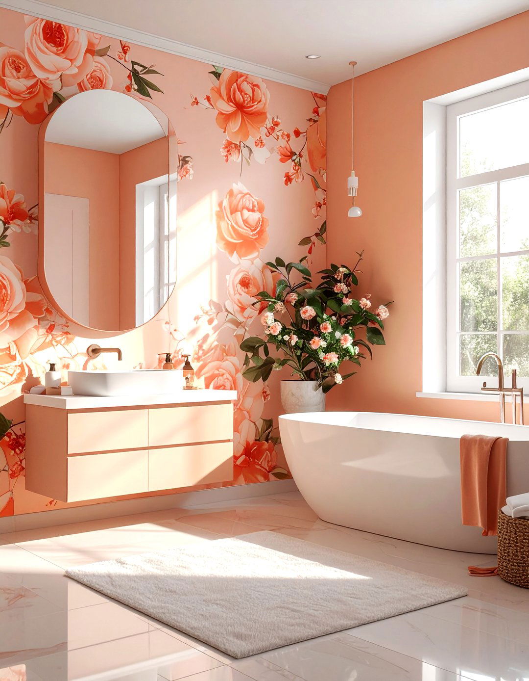 30 Peach Bathroom Ideas to Refresh Your Home Sanctuary