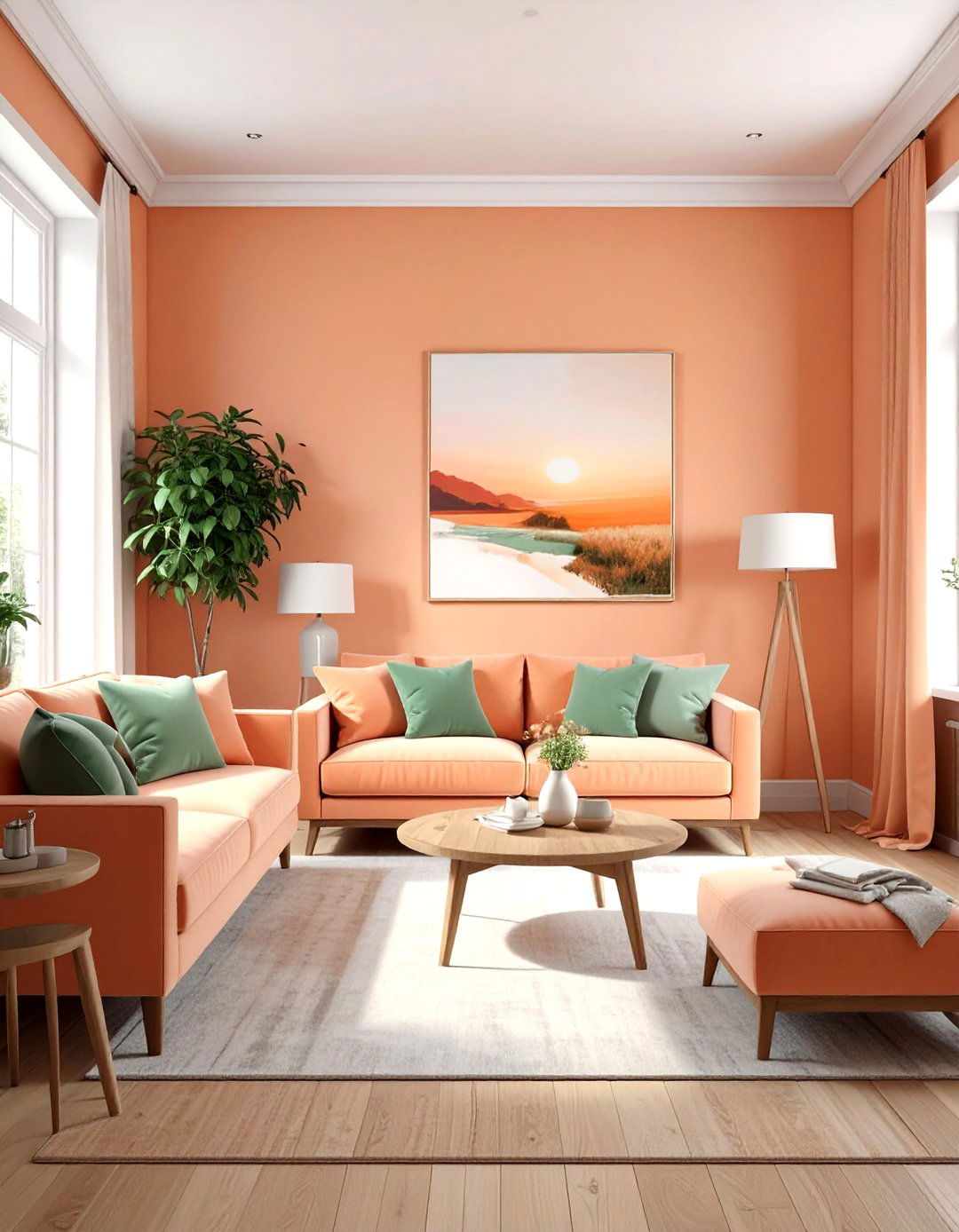 Peach living room walls - 30 living room paint colors